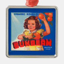 Fruit Crate Label Christmas Ornaments