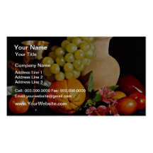 Fruit, goblet and jug  flowers business cards