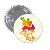Fruit Hat Cat Button