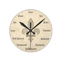 Fruit of the Spirit Christian Virtues Vintage Wall Clocks