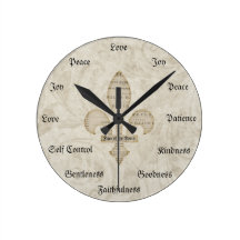 Fruit of the Spirit Christian Virtues Vintage Clocks