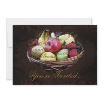 Fruit of the Spirit, Painted Brown Basket Custom Announcements