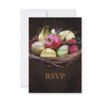 Fruit of the Spirit, Painted Brown Basket Custom Invitations