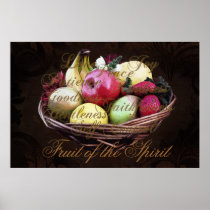 Fruit of the Spirit, Painted Brown Basket Posters