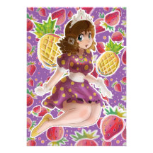 Fruit Pineapple Princess Strawberry Pattern Custom Invites