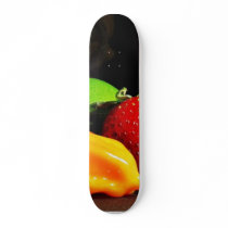 Fruit Still Life Srawberry Strawberries Limes Pepp Skate Board Deck