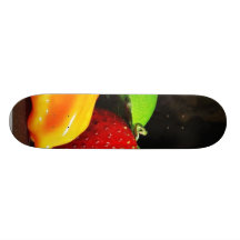 Fruit Still Life Srawberry Strawberries Limes Pepp Skate Board Deck