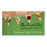 Fruit vegetable shabby chic flag cooking chef business cards