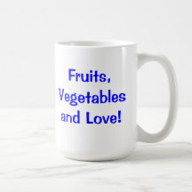 Fruits, légumes et amour ! tasse à café