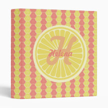 Fruity Citrus Monogram and Name Vinyl Binders