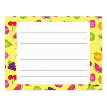 Fruity Cute Recipe Card Post Card