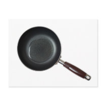 Frying pan with cooking oil post cards