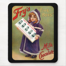 Fry's Five Boys Milk Chocolate Vintage Poster Mouse Pads