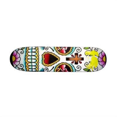 FS sugar skull skate board by The_Body_Shoppe