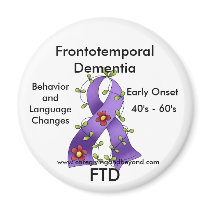 FTD, Frontotemporal Dementia Purple Ribbon Magnet