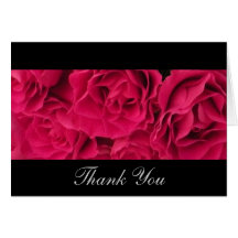 Fuchia Roses Thank You Card