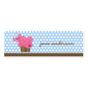 Fuchsia Cupcake & Butterfly Thank You Gift Tag / business cards