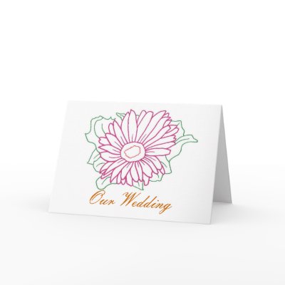 Fuchsia Daisy drawing, Our Wedding invitations Greeting Cards by Cherylsart