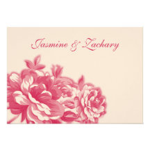 Fuchsia Flowers Fall Wedding Invitations