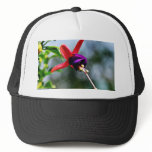Fuchsia Flowers Purple Mesh Hat
