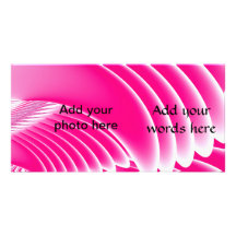 Fuchsia Pink Angel's Wings Fractal Customized Photo Card