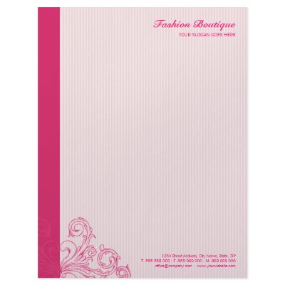 Fuchsia Pink Fashion Design letterhead by BluePlanet
