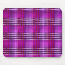Fuchsia Pink Plaid Mouse Pads