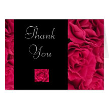 Fuchsia Roses Thank You Card