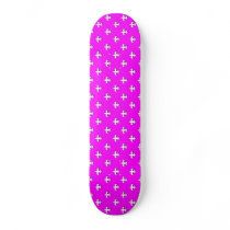 Fuchsia with White Fleur-de-lis Polka Dots Skateboards
