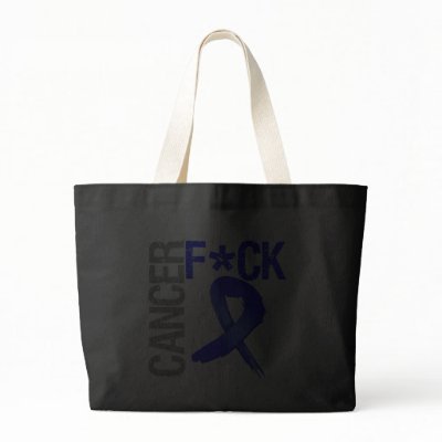 Fuck Cancer - Colon Cancer Canvas Bags by cancerapparel