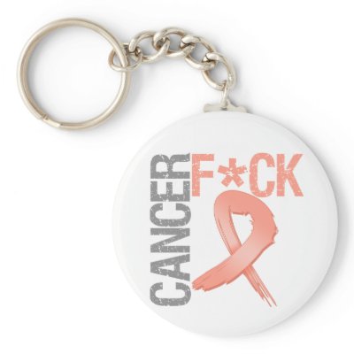 Fuck Cancer - Endometrial Cancer Keychains by cancerapparel