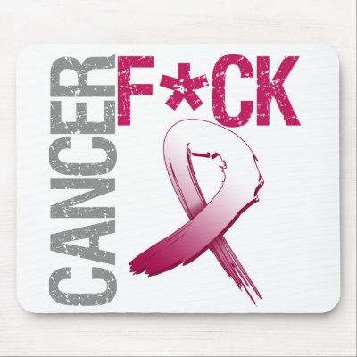 Fuck Cancer - Head and Neck Cancer Mousepads by cancerapparel