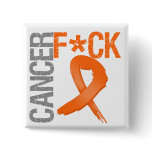 Fuck Cancer - Kidney Cancer (Orange Ribbon) Pinback Button