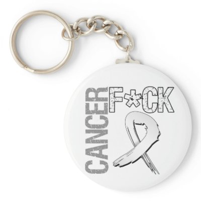 Fuck Cancer - Lung Cancer Keychain by cancerapparel