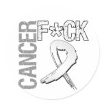Fuck Cancer - Lung Cancer Round Stickers
