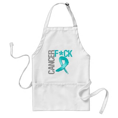 Fuck Cancer - Ovarian Cancer Apron by cancerapparel