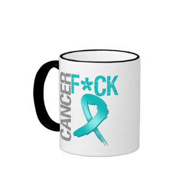 Fuck Cancer - Ovarian Cancer Coffee Mugs by cancerapparel