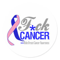 Fuck Male Breast Cancer Round Stickers