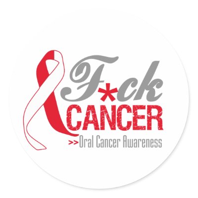 Fuck Oral Cancer Round Stickers by cancerapparel