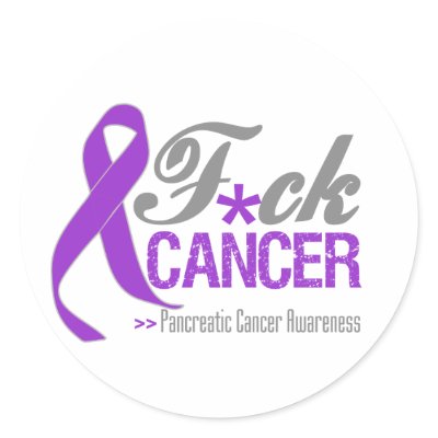 Fuck Pancreatic Cancer Round Sticker by cancerapparel