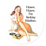Fucking Fabulous Round Stickers