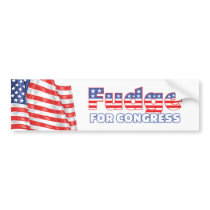 Fudge for Congress Patriotic American Flag Bumper Stickers