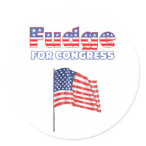 Fudge for Congress Patriotic American Flag Stickers