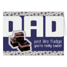 Fudging Father's Day or Dad's Birthday blue card