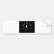FUEL GAUGE EMPTY FULL BLACK WHITE RED TRAVEL BUMPER STICKERS