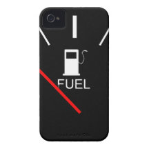 FUEL GAUGE EMPTY FULL BLACK WHITE RED TRAVEL iPhone 4 COVER