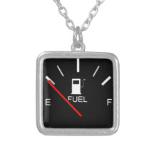 FUEL GAUGE EMPTY FULL BLACK WHITE RED TRAVEL PENDANT