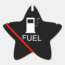 FUEL GAUGE EMPTY FULL BLACK WHITE RED TRAVEL STICKER