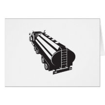Fuel Tanker Truck Retro Greeting Cards