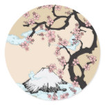 Fuji and Sakura Round Sticker